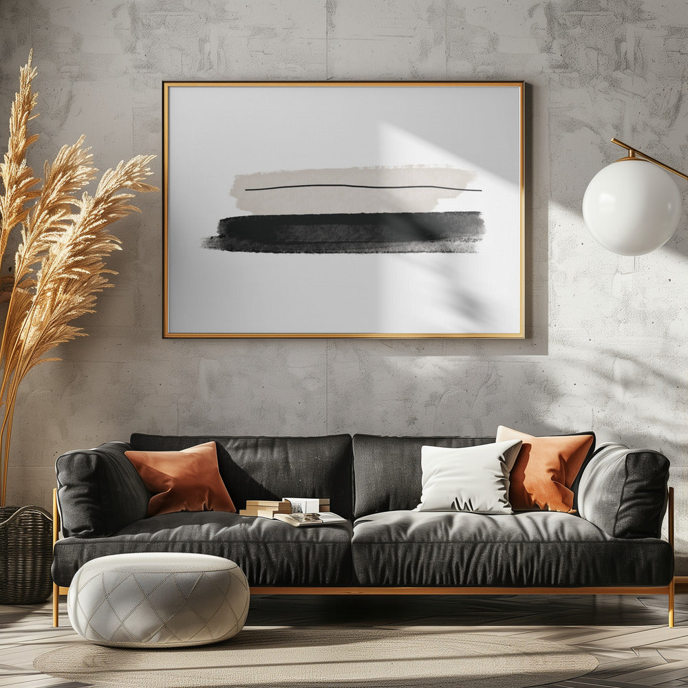 Black And Beige Brushstrokes | Canvas