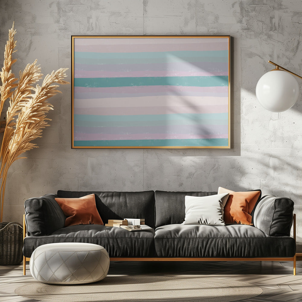 Horizontal Stripes In Soothing Tones | Canvas