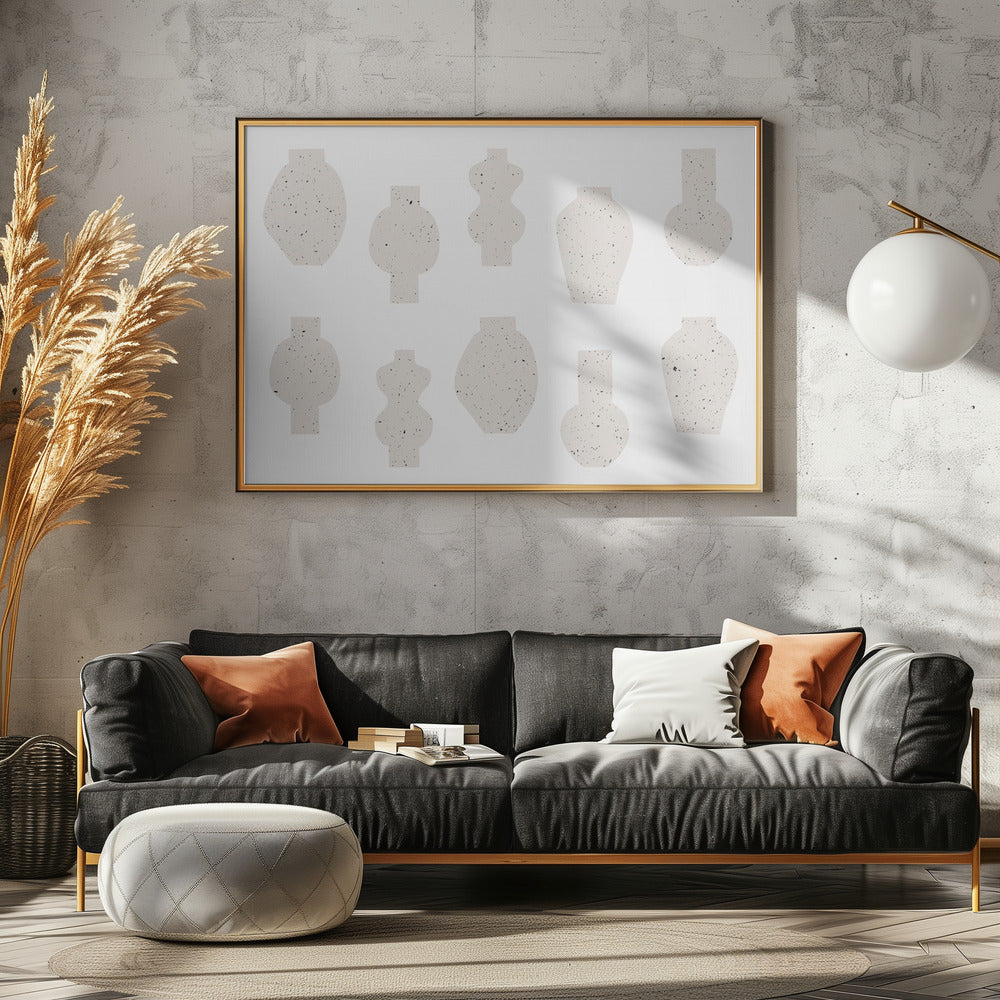 Abstract Vases Beige | Canvas