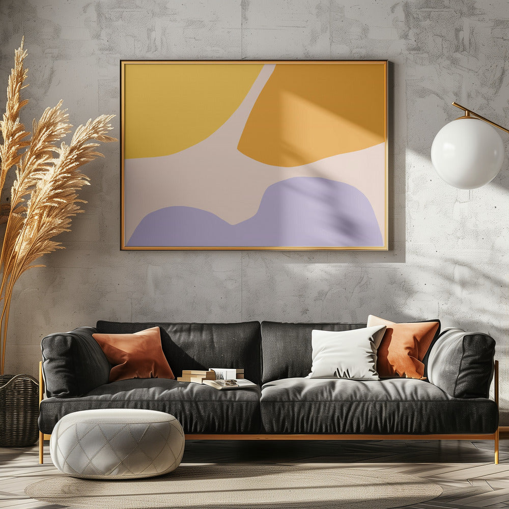 Soft Pastel Shapes in Yellow Orange and Purple | Canvas