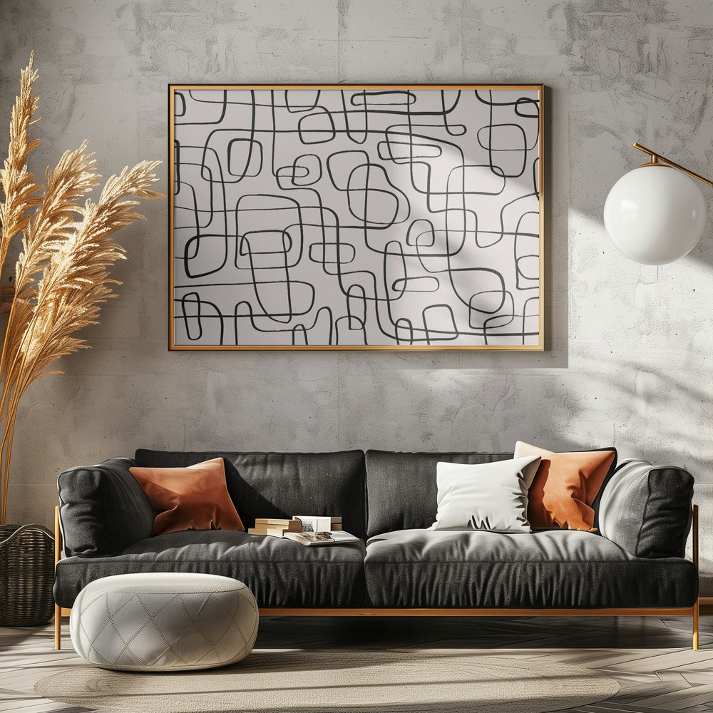 Curved Maze Lines | Poster