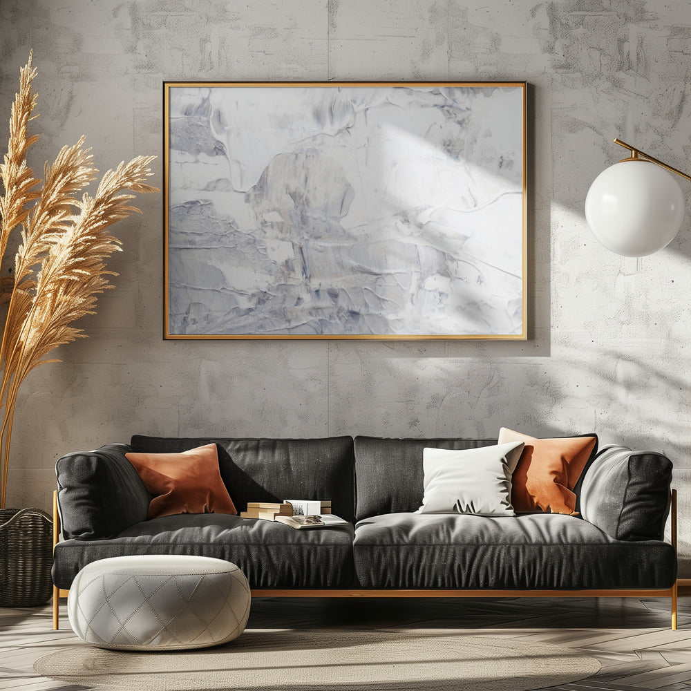 White and Gray Brushstrokes | Canvas