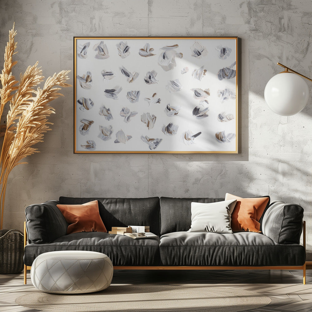 Dynamic Brushstrokes in Neutral Tones | Poster
