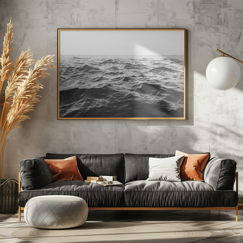 Wavy Horizon BW | Canvas