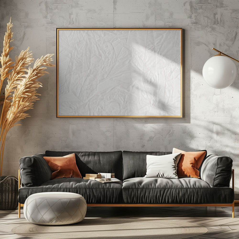 White Canvas Resembling Crumpled Paper | Poster