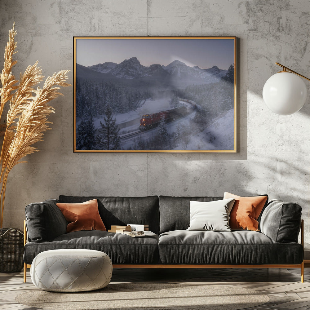 The Train in Snow. | Canvas