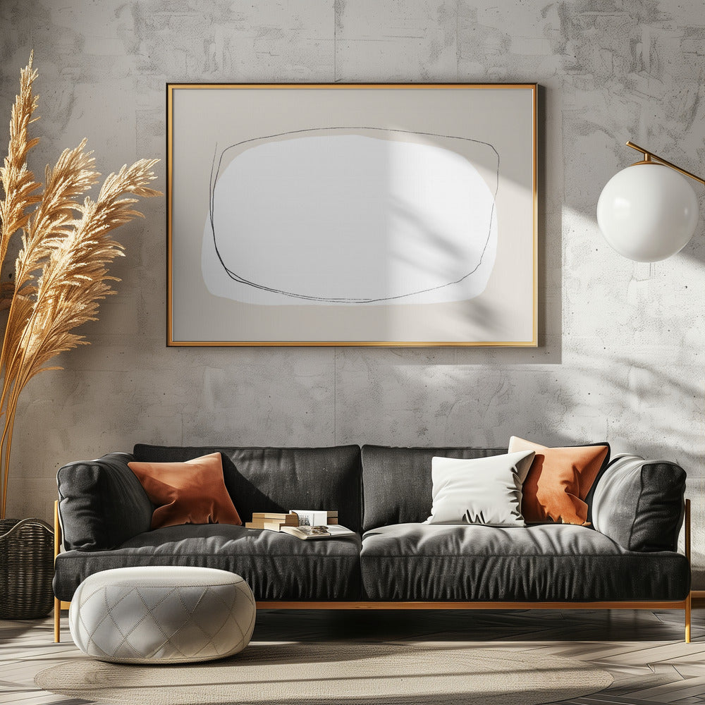 Irregular Overlapping Shapes In Neutral Tones | Poster