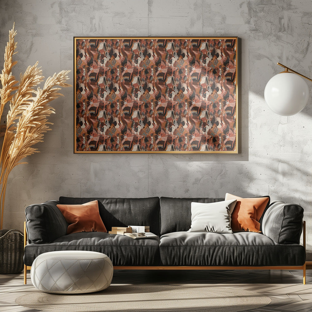 Crimson Mosaic | Canvas