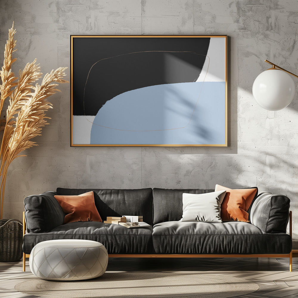 Interwoven Contrast Black Bold Meets Blue Soft | Canvas