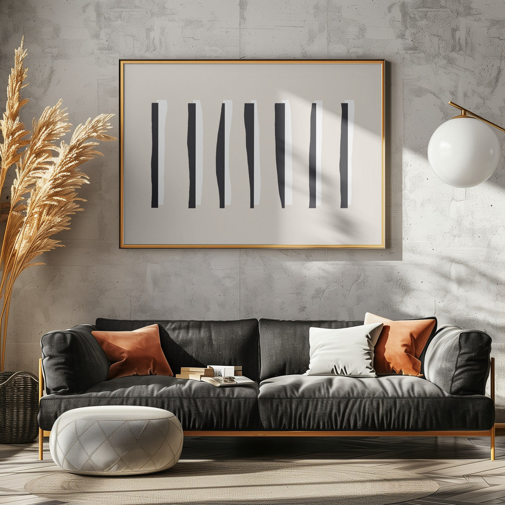 vertical Black And White Stripes | Poster