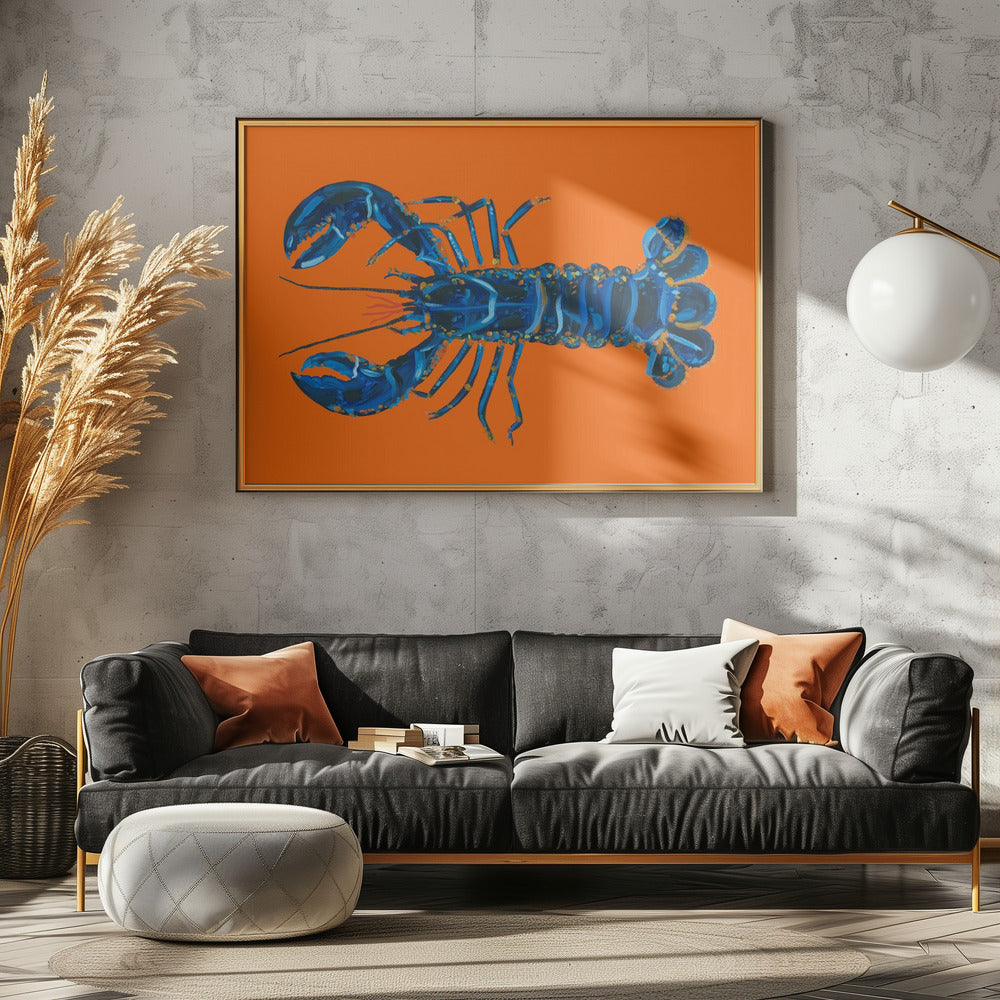 Lobster On Orange | Poster
