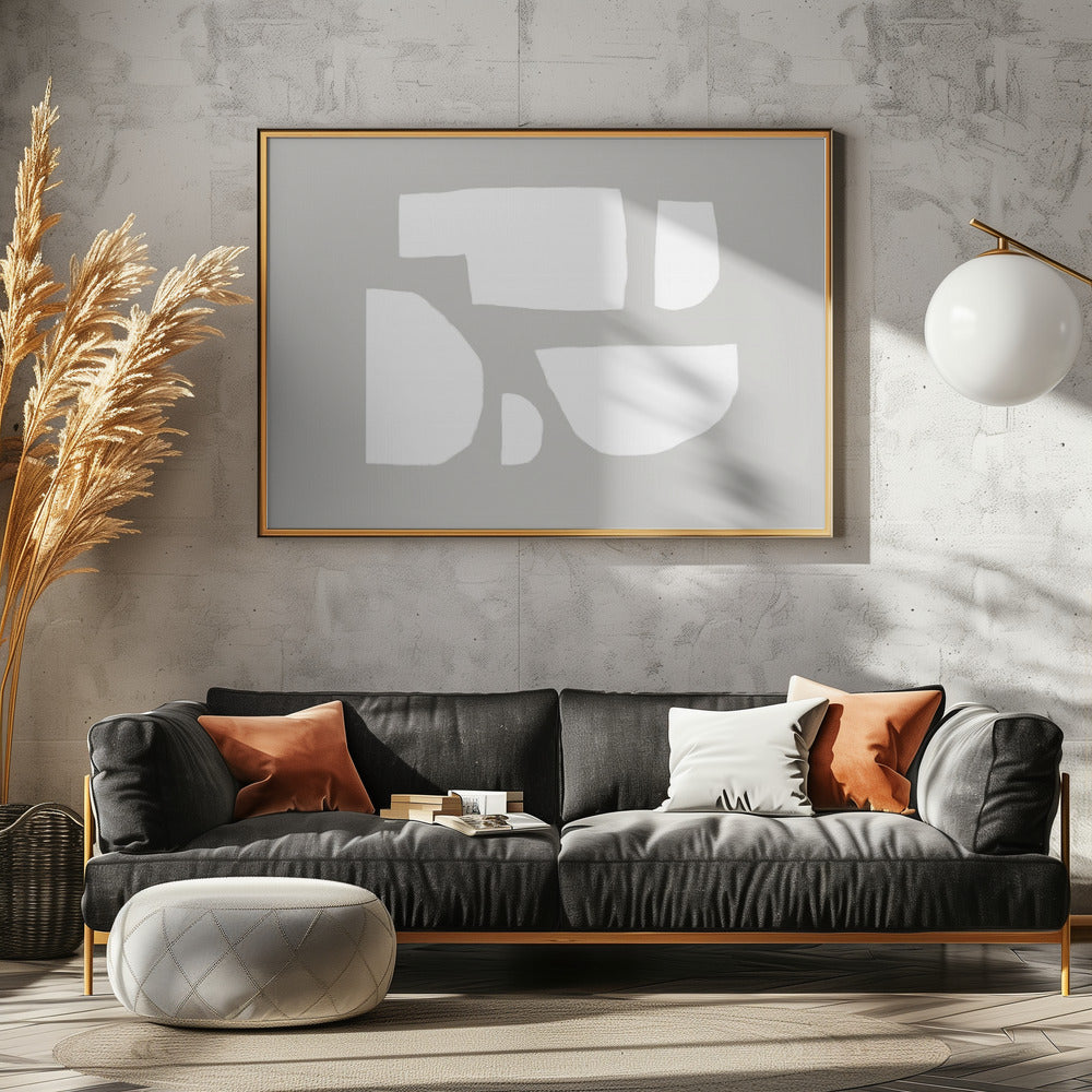 Minimalistic White Shapes | Poster