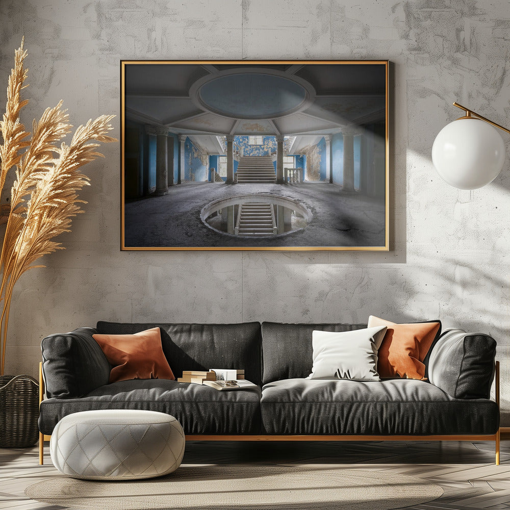 Dark Blue Staircase | Canvas