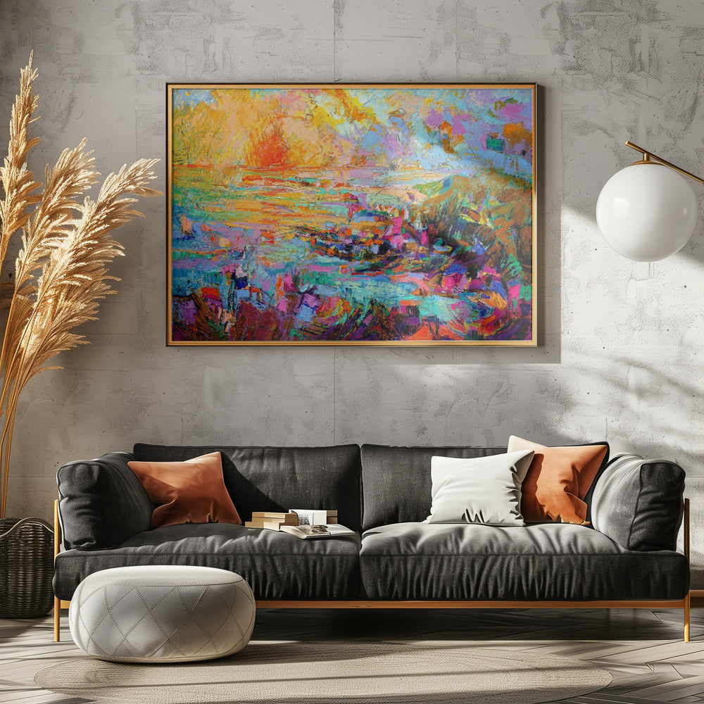 Sunset Over A Vivid Landscape | Canvas