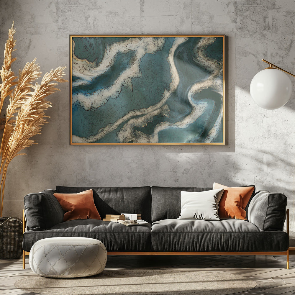 Alcohol Ink Green Gold | Poster