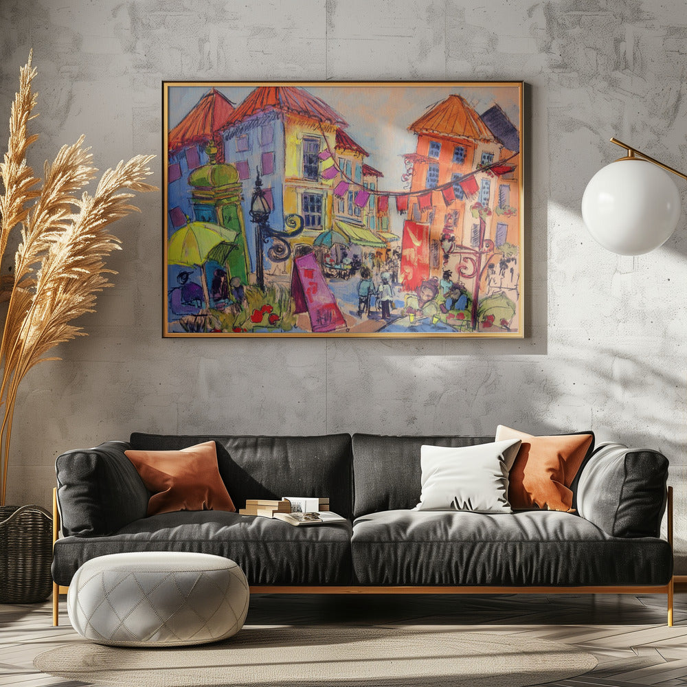 Vibrant Street Scene | Canvas