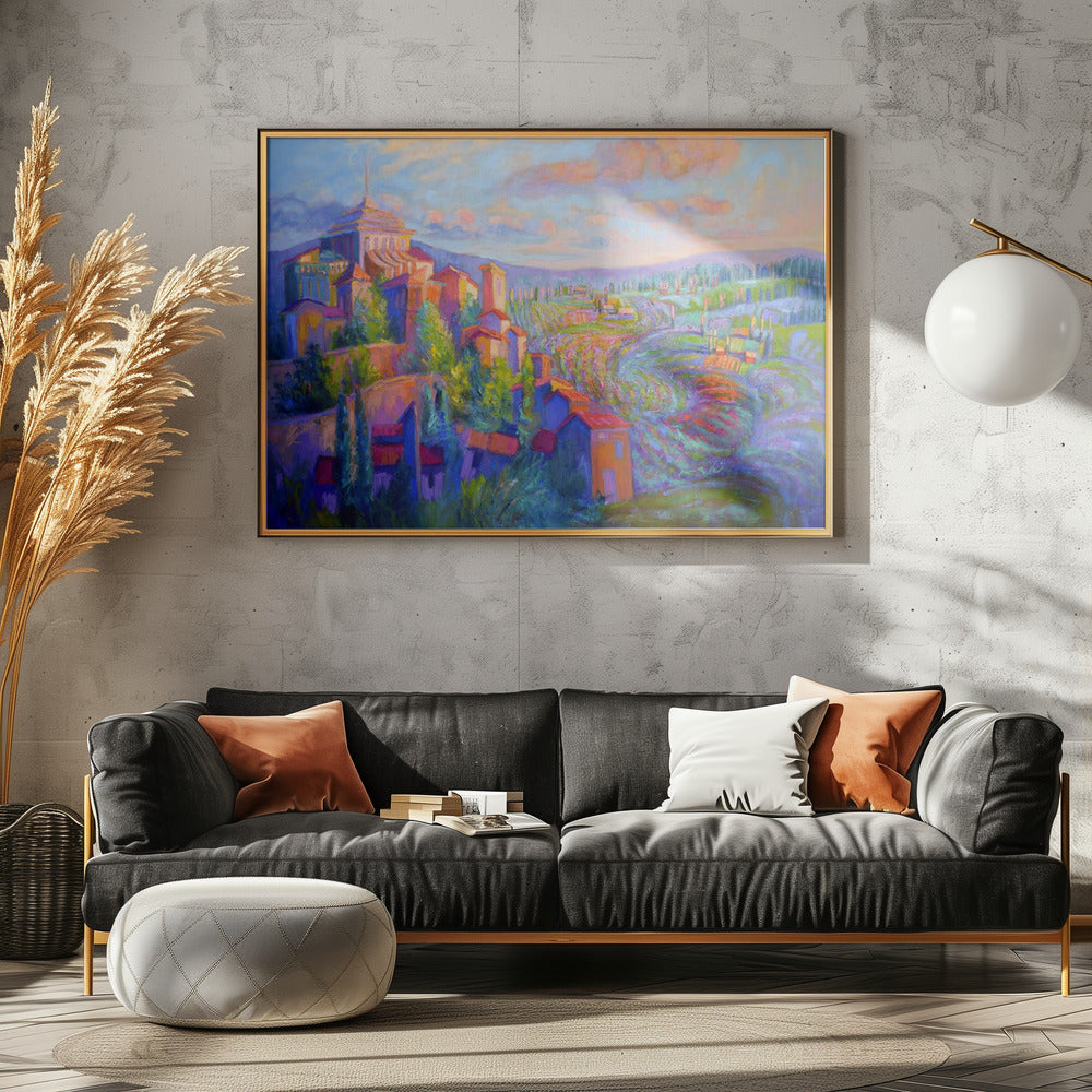 Vibrant Hillside Dawn | Poster