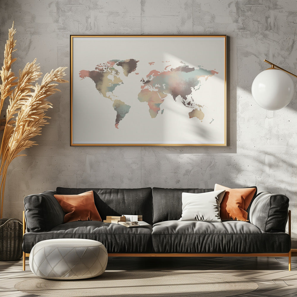 Watercolor World Map | Poster