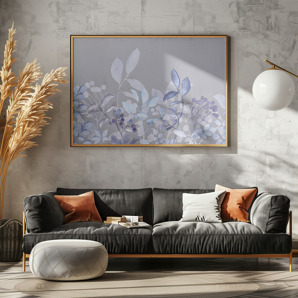 Watercolor Pastel Garden Blue | Canvas