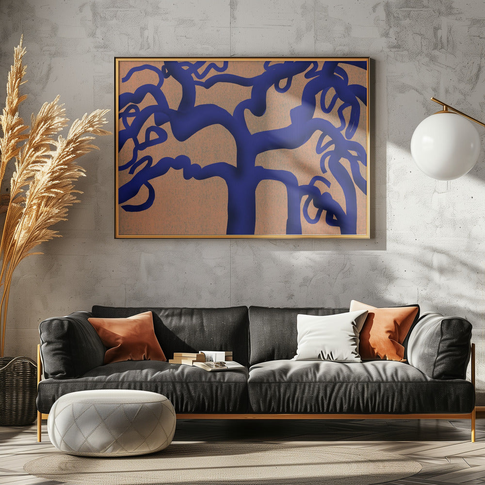 Twisting Indigo Tree | Canvas