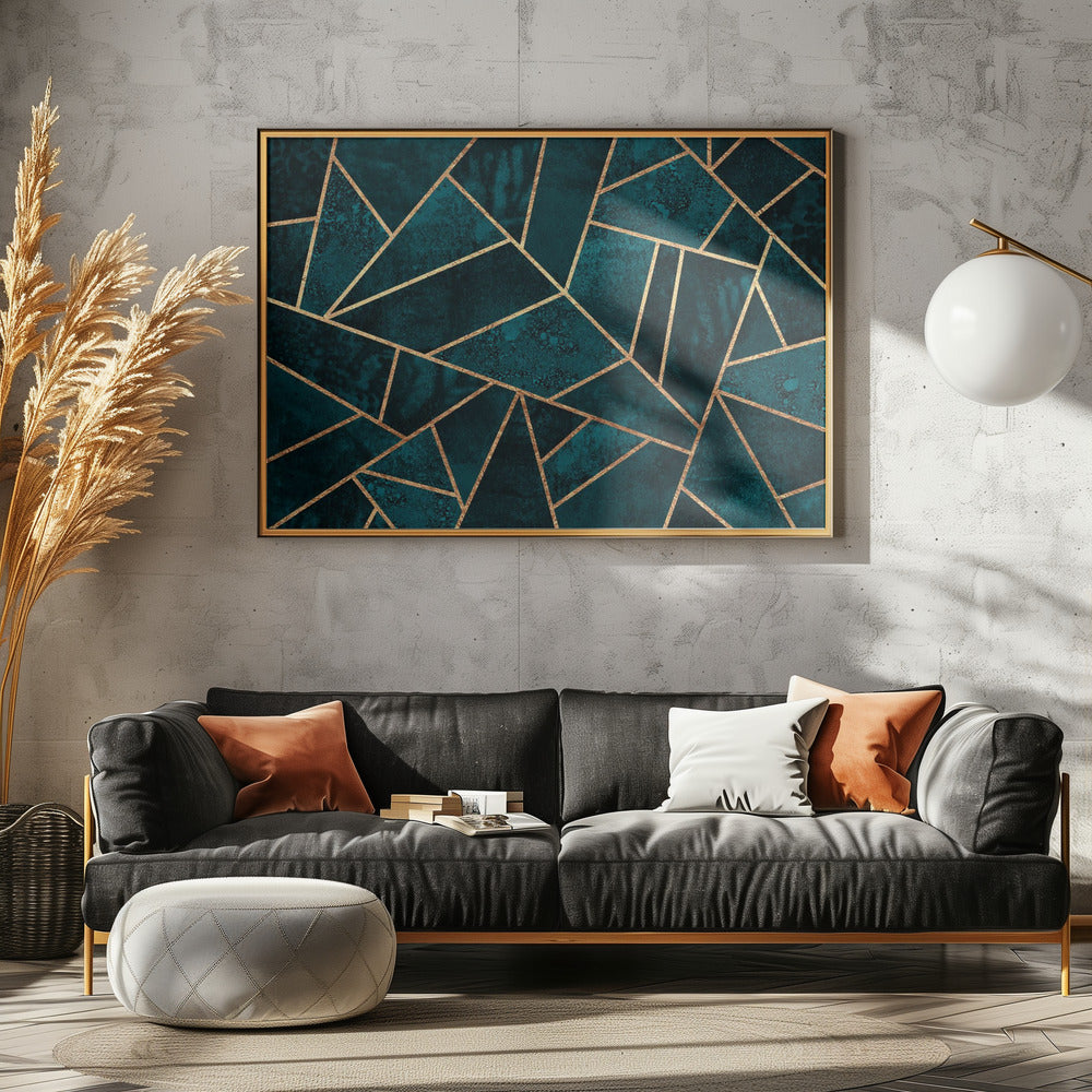 Deep Teal Stone | Canvas