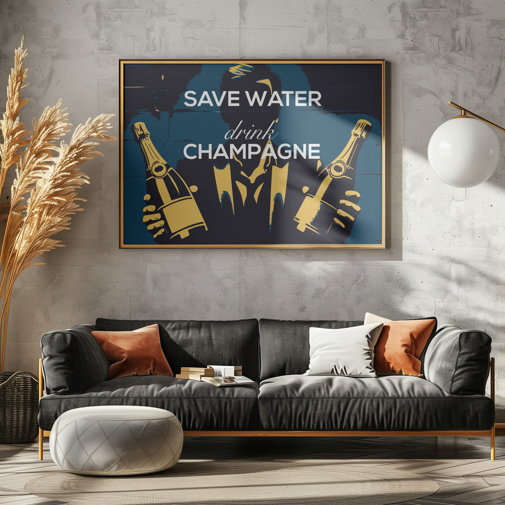 Save water - Drink champagne | Canvas