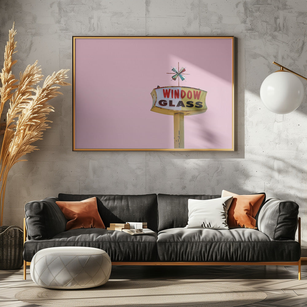Atomic Pink Starburst Vintage Sign | Canvas