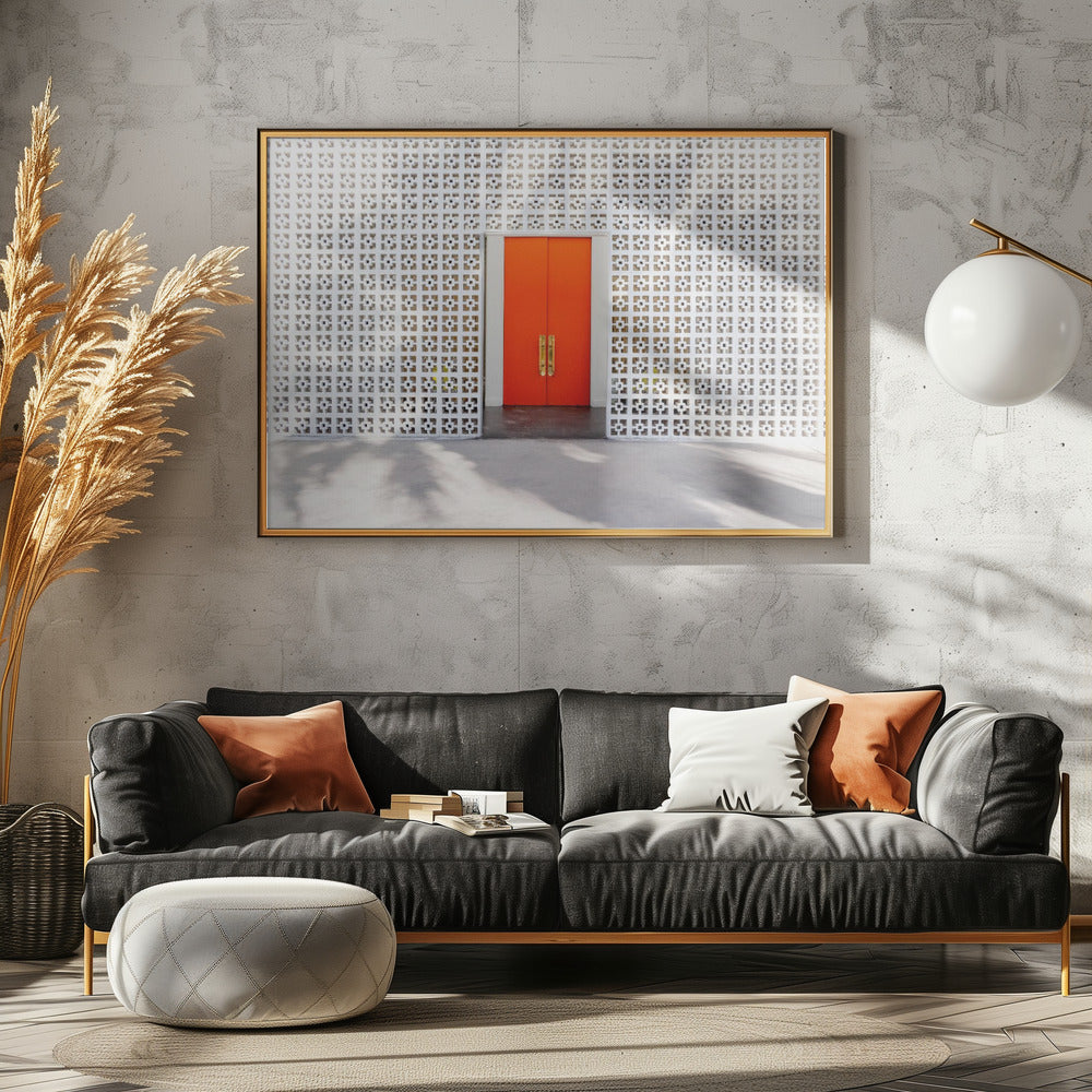 Parker Orange Doors and Breezeblock Wall | Canvas