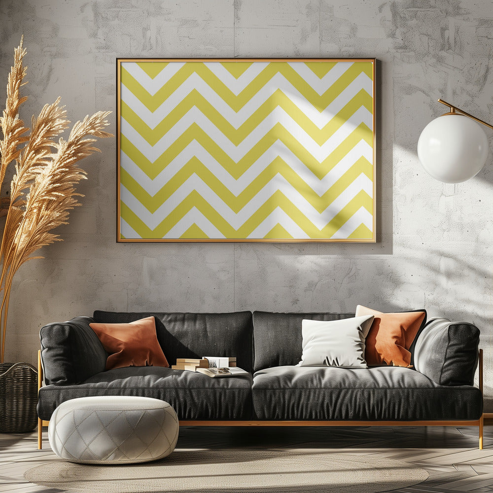 Chevron Yellow and White | Poster