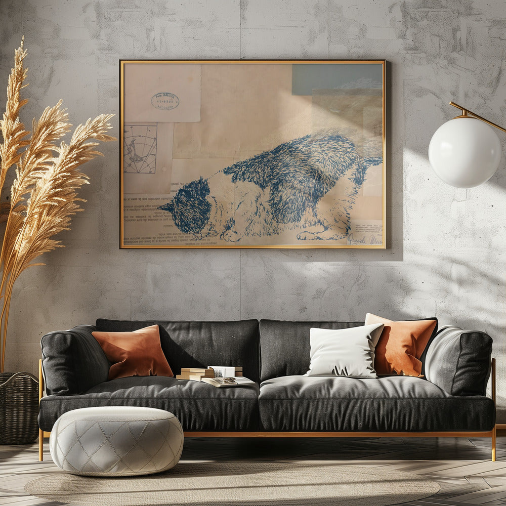 Curious Cat Collage | Poster