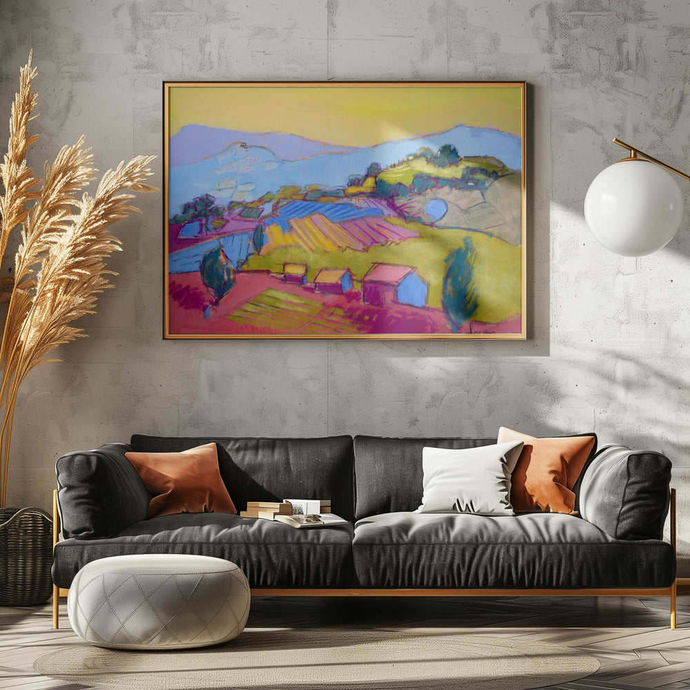 Pastel Hillside View | Poster