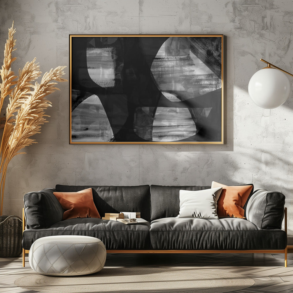 Abstract Black Night Shapes 4 | Canvas