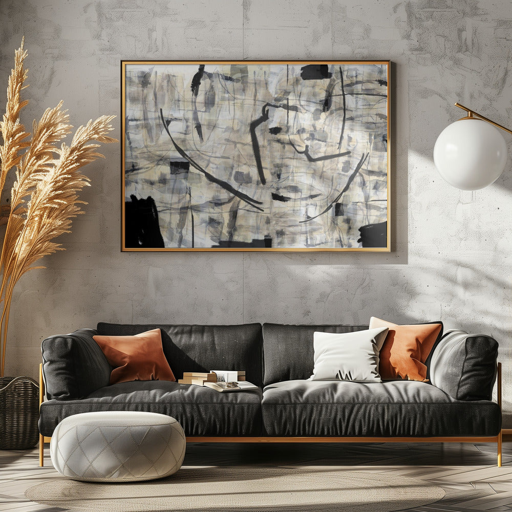 Black and White Textured Shapes 1 | Canvas