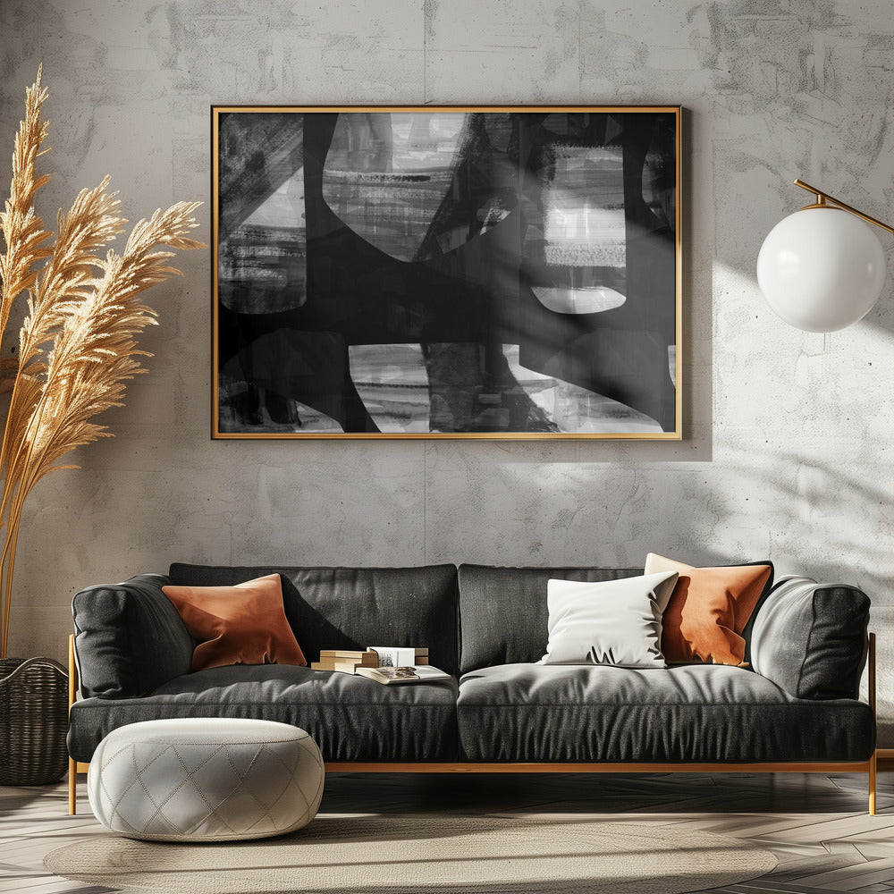 Abstract Black Night Shapes 2 | Canvas