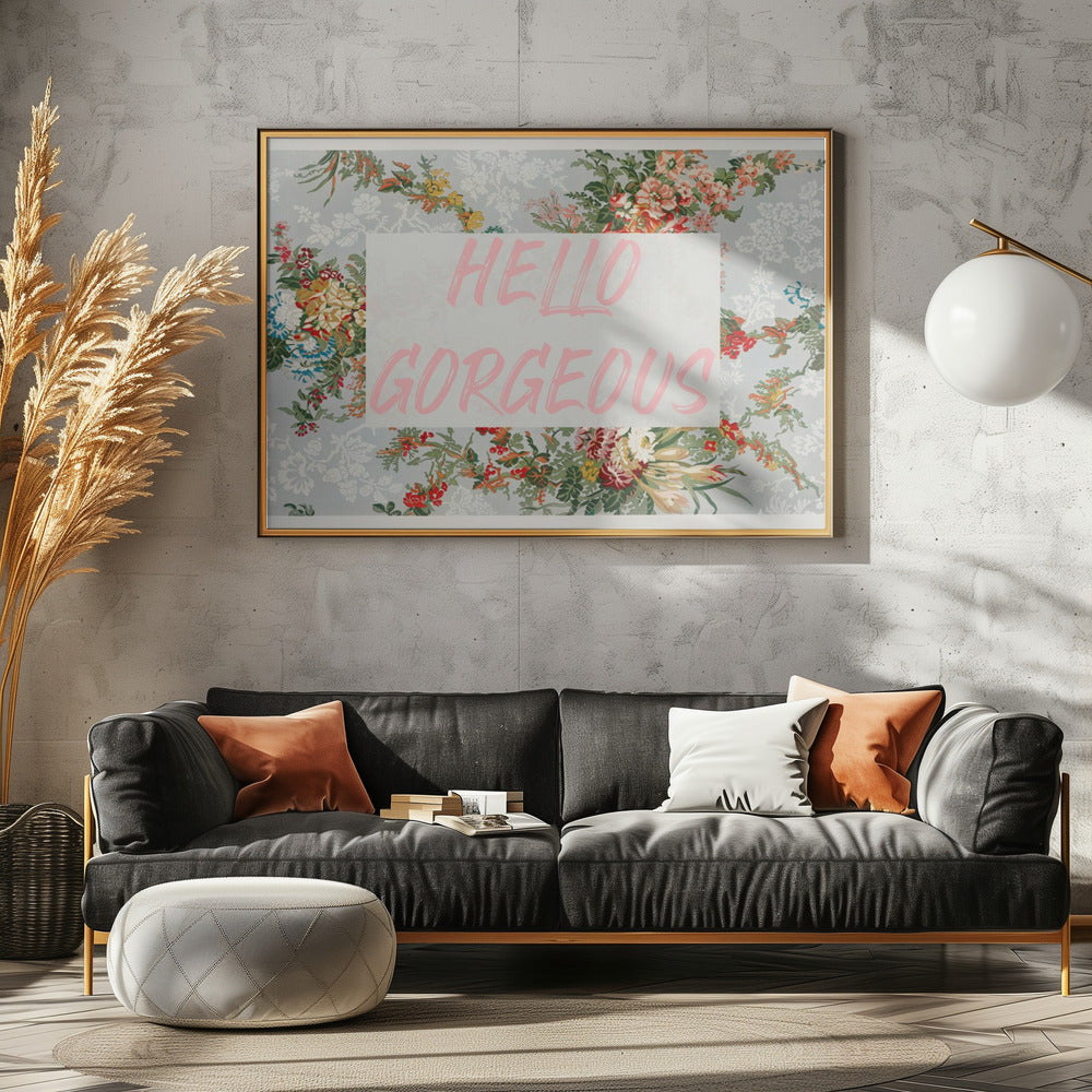 Hellogorgeousbluefloral Ratio2x3 | Poster