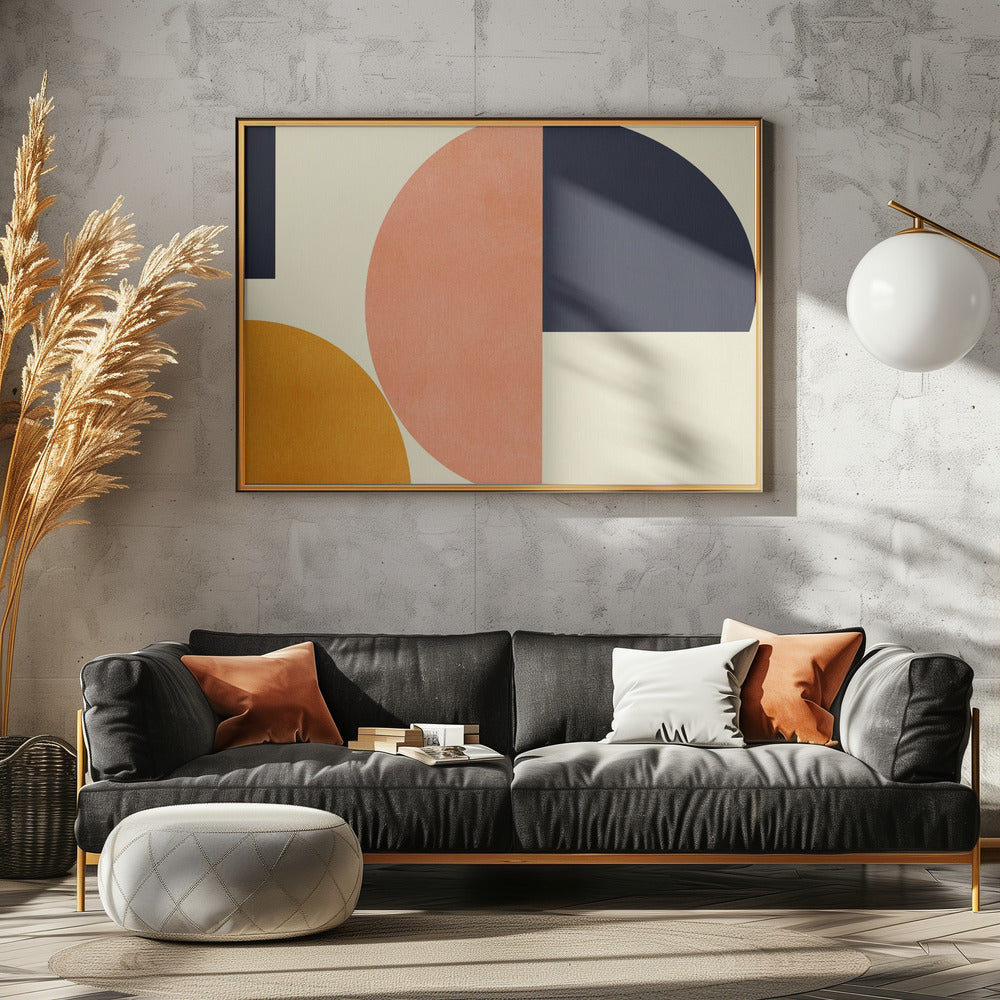 Rainbow Plus Shapes  Blue Mustard2 | Poster