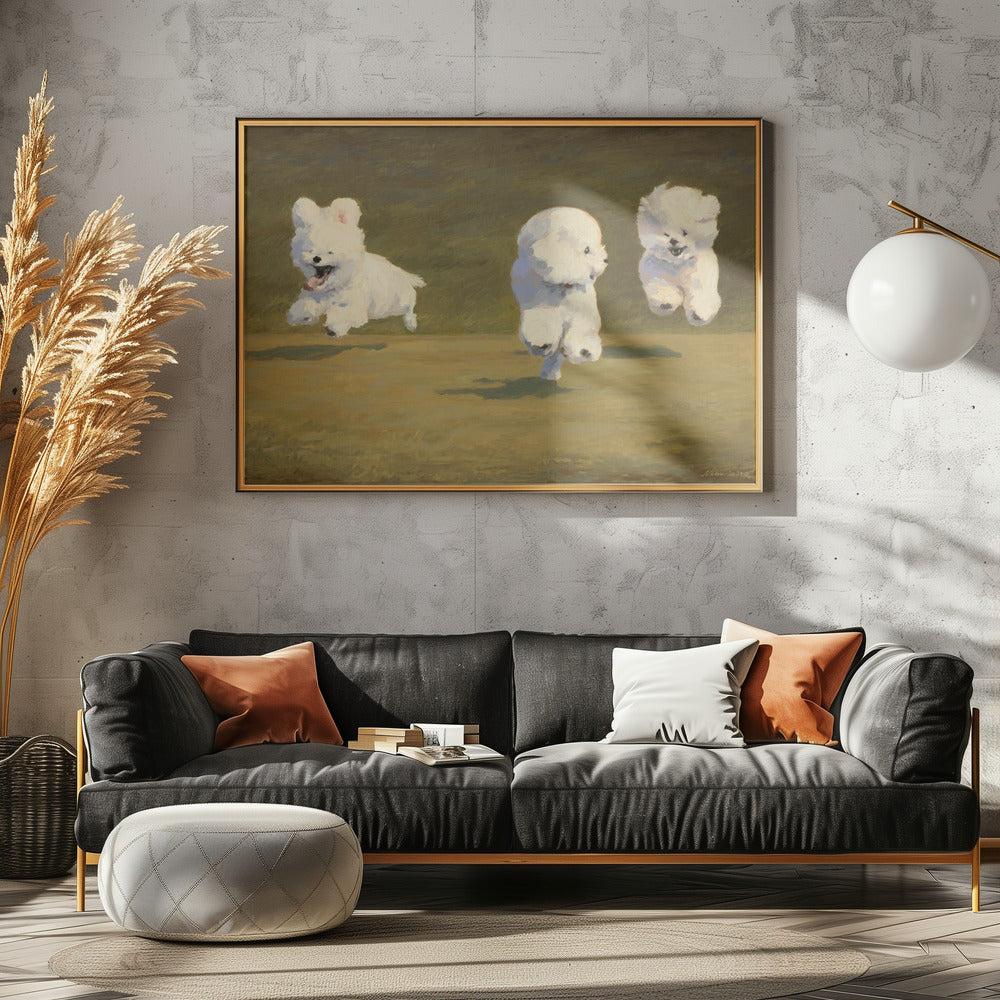 Three Dogs Running | Canvas