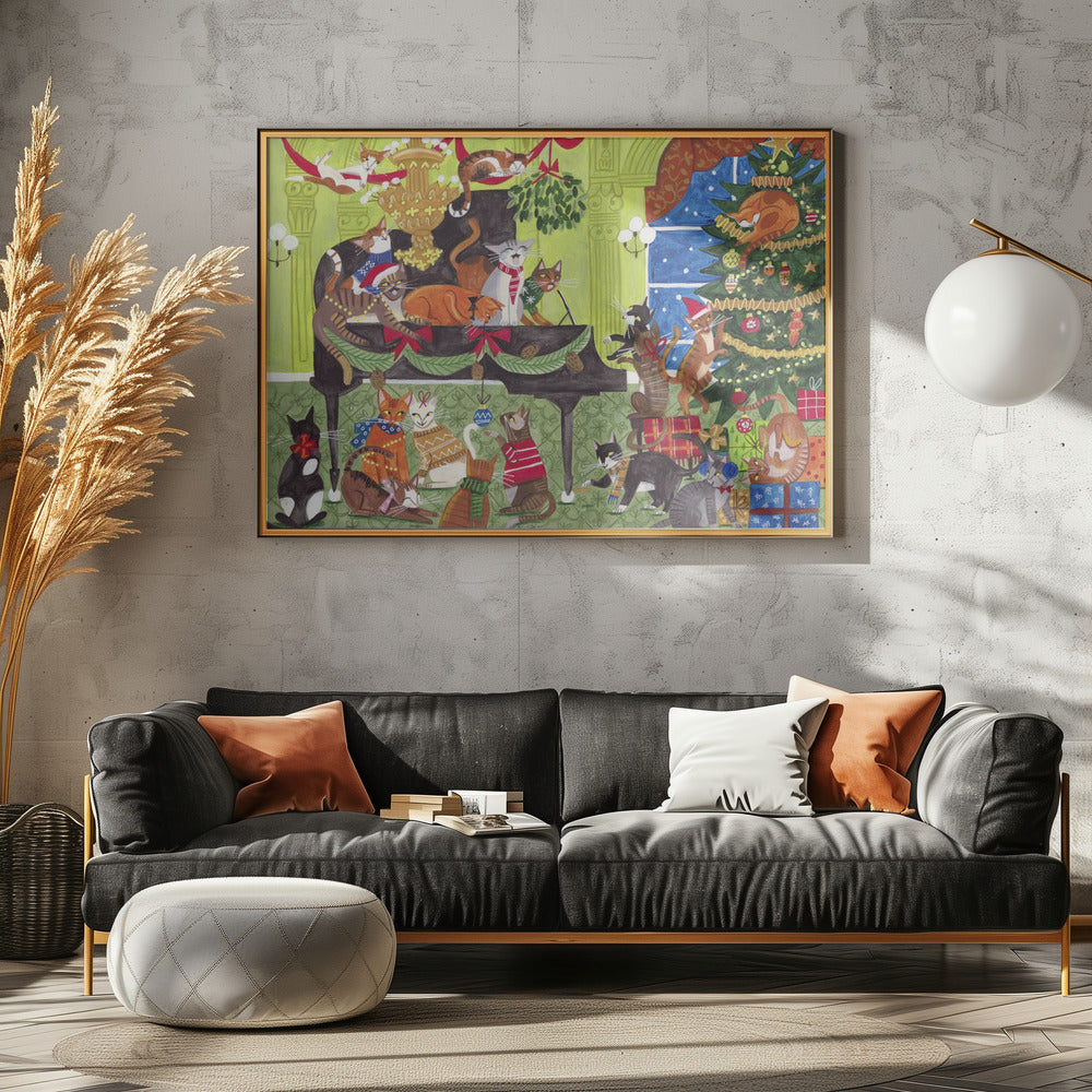 Cats playing piano | Canvas