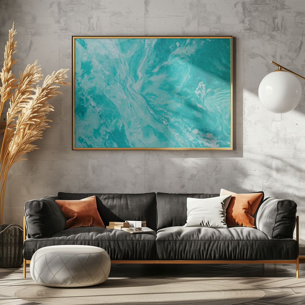 Fluid Movement In Aqua Tones | Poster