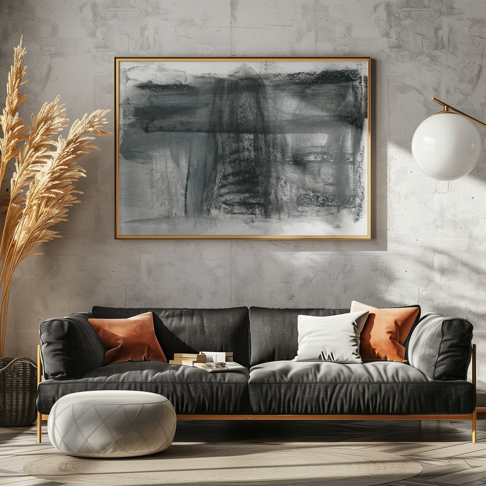 Abstract Charcoal Monochrome 1 | Poster