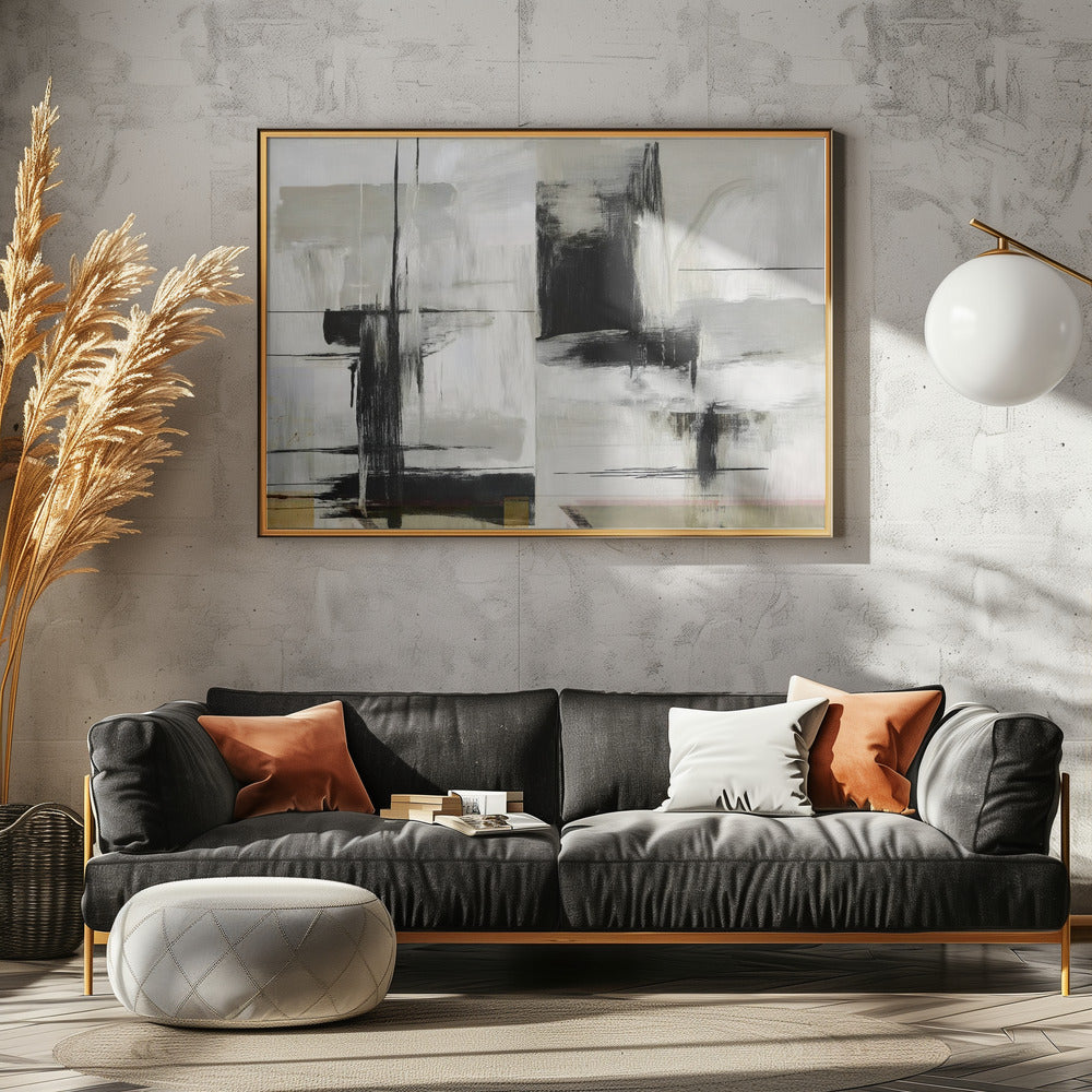 Present Future Black and White Abstract Textures 1 | Canvas