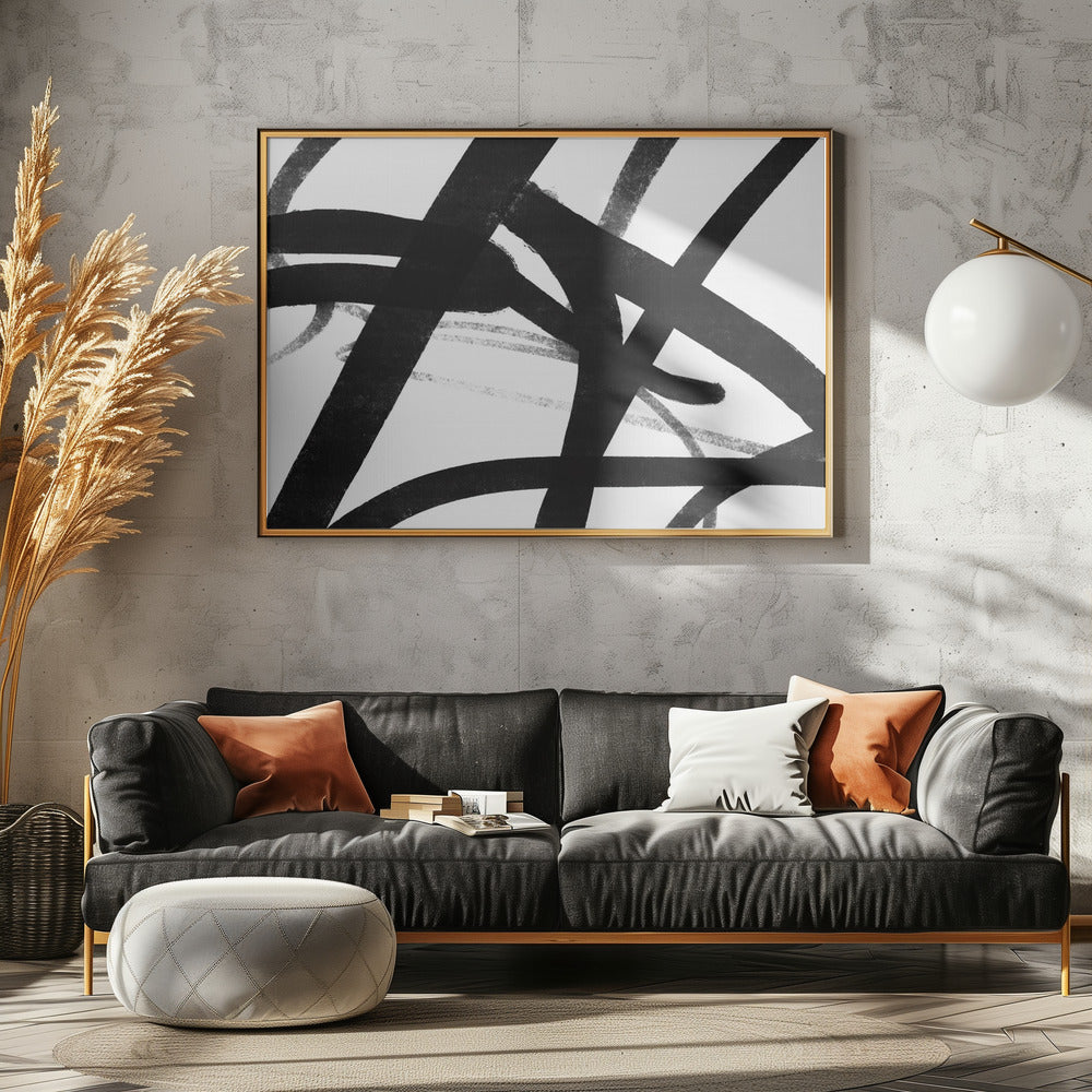 Bold Black Brushstrokes | Poster