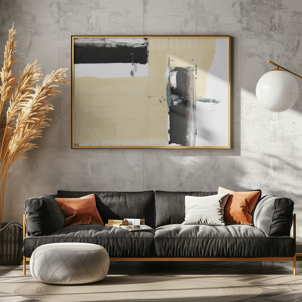 Neutral &amp; Black Art Print No 2 | Canvas