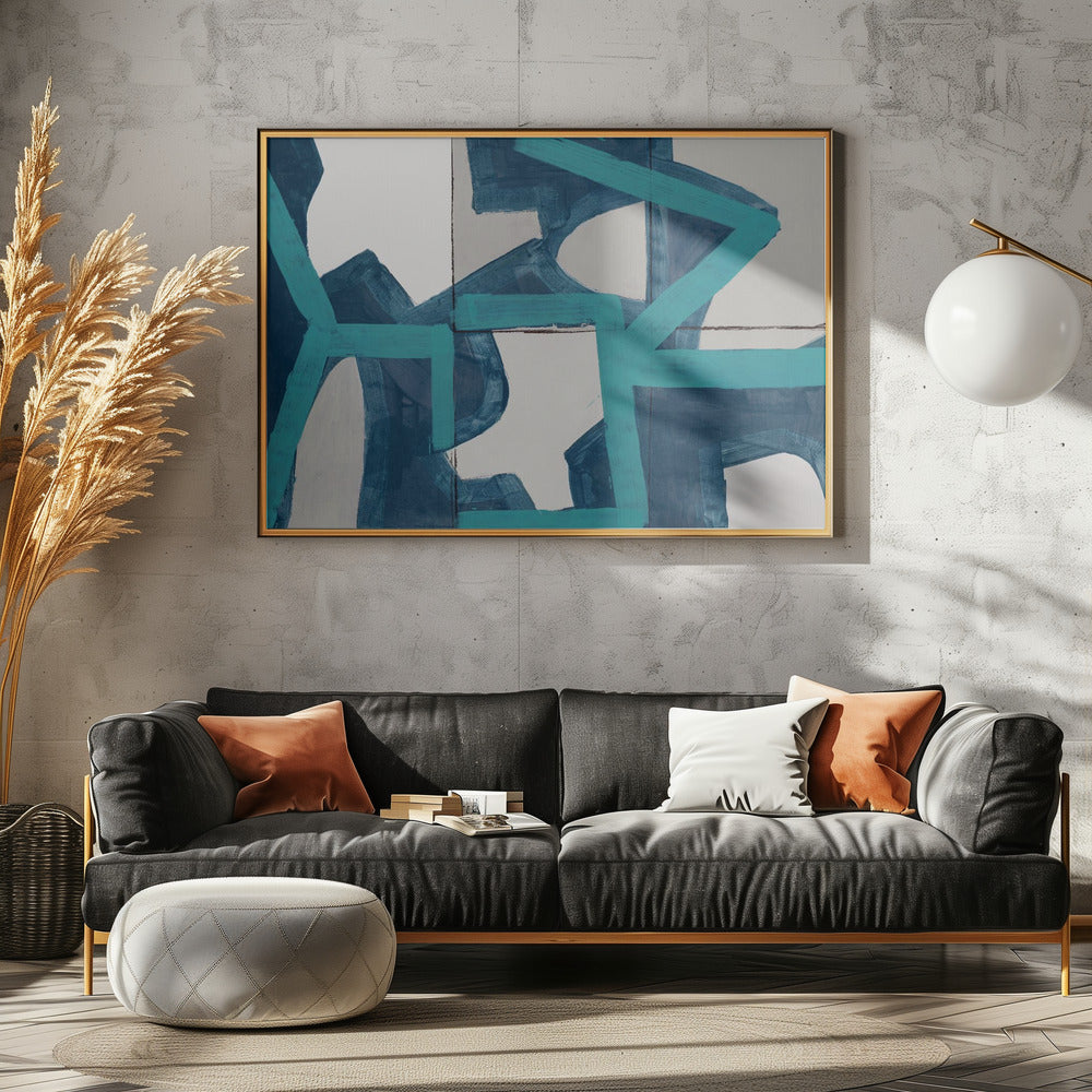 Metric Blue Abstract Art Print | Poster