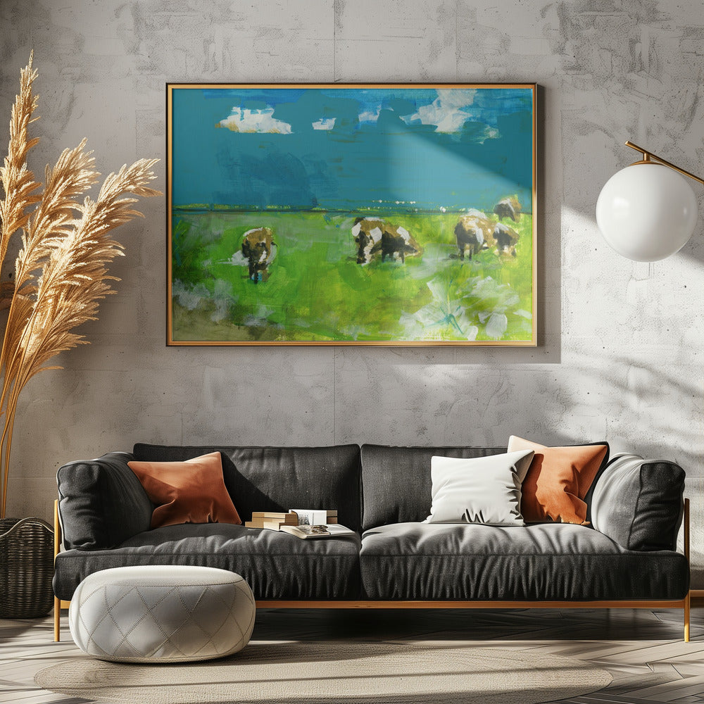 Cows In Landscape Print No 2 | Poster