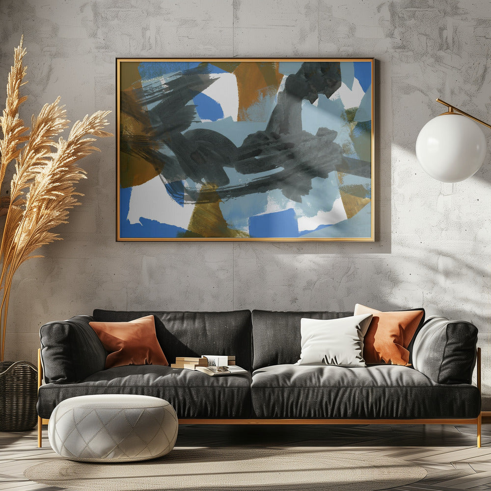 Abstract Blue Dance No 1 | Poster