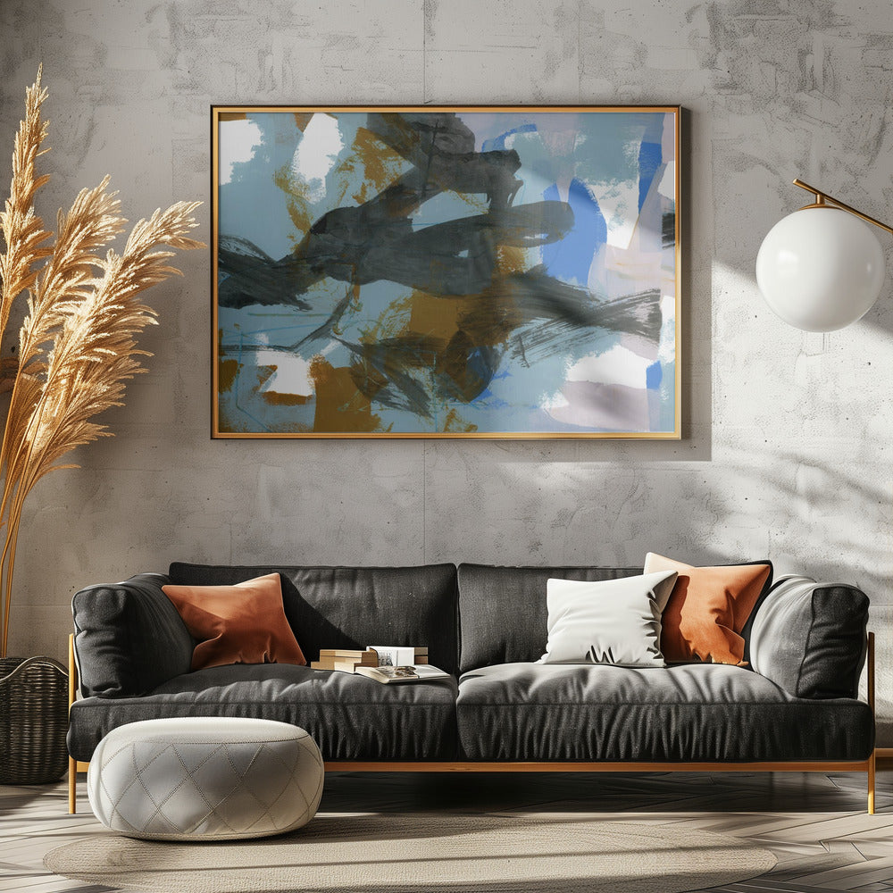 Abstract Blue Dance No 2 | Poster