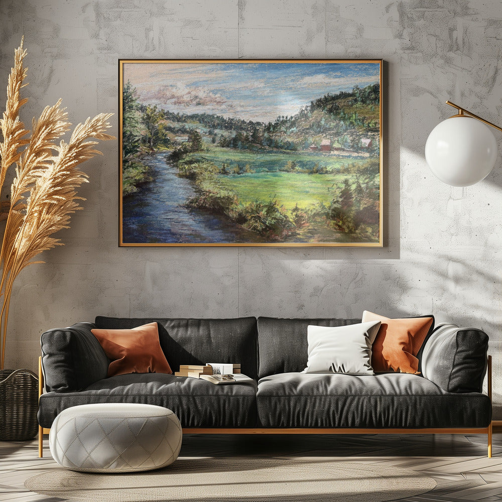 Serene River Valley | Canvas