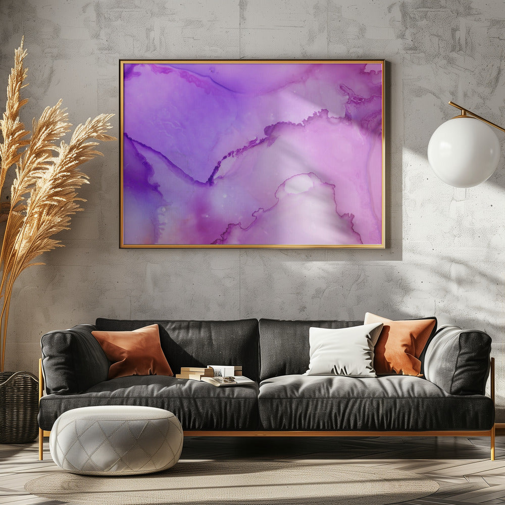 Fluid Abstract Patterns in Purple and Pink Hues | Canvas