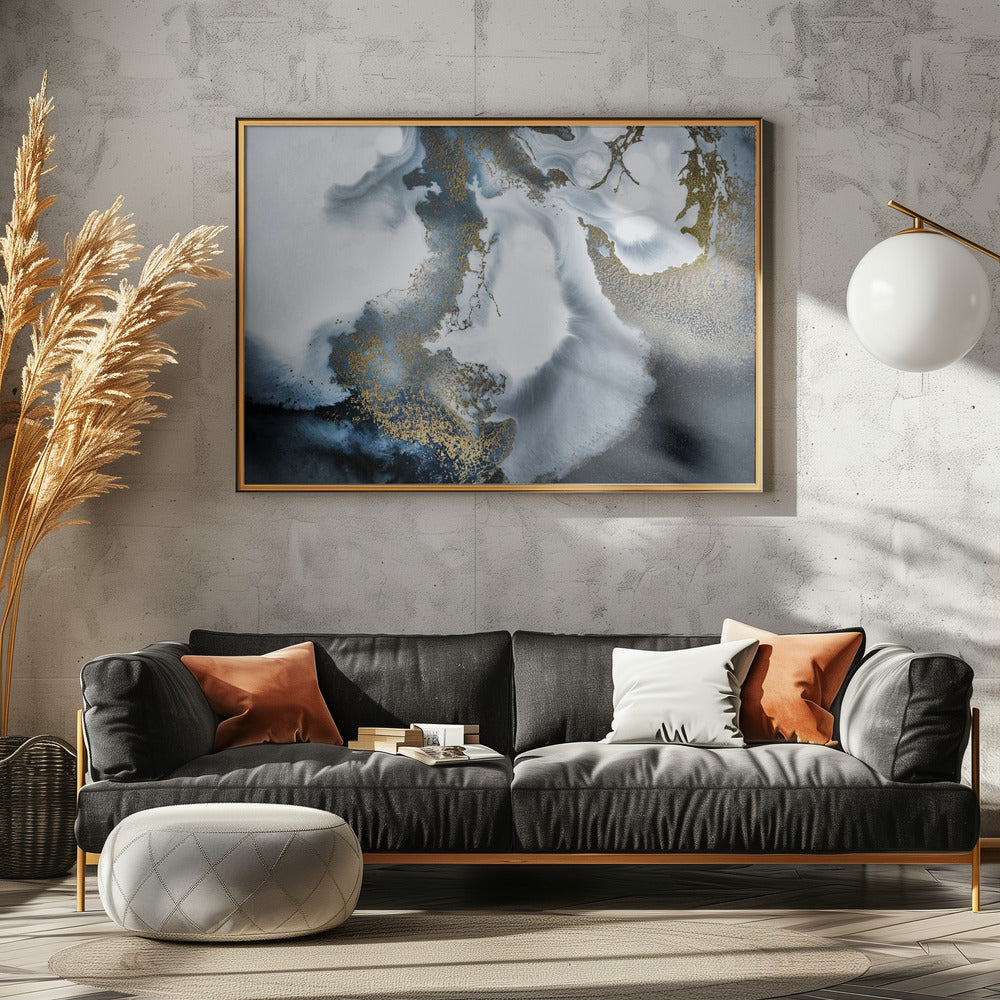 Black White and Gold &quot;Midnight Motion&quot; | Canvas